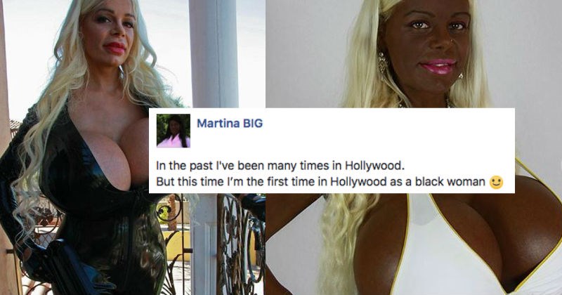 White woman that models claims she's successfully transformed into a black woman.