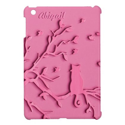 PINK CAT. CUSTOMIZABLE IPAD COVER FOR GIRLS