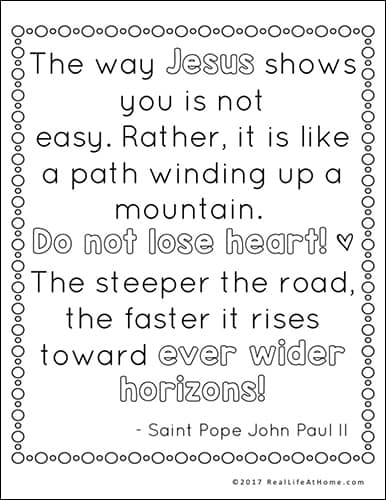 Saint Pope John Paul II Quote Coloring Page