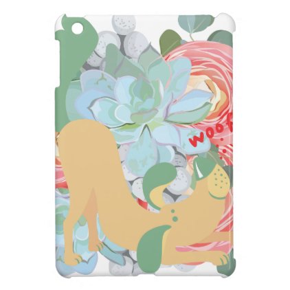 Downward Dog with Flowers iPad Mini Covers