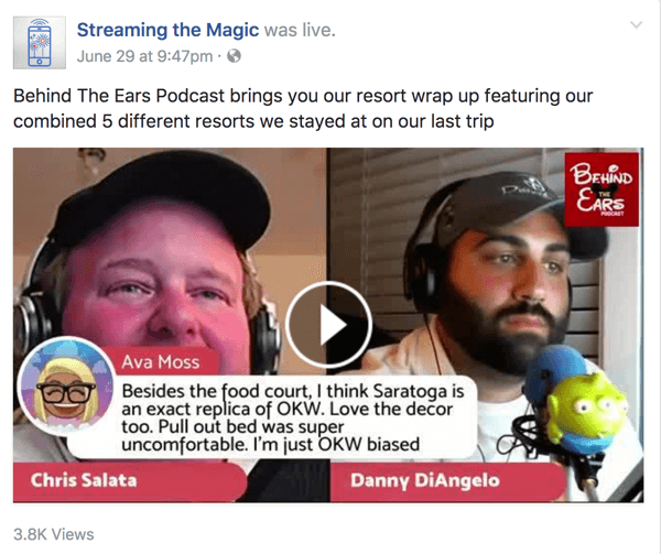 The co-hosts of Behind the Ears share a wealth of knowledge on all things Disney on their Facebook Live show.