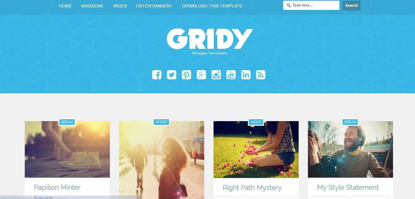 Gridy Grid Blogger Templates