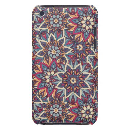 Colorful abstract ethnic floral mandala pattern barely there iPod case
