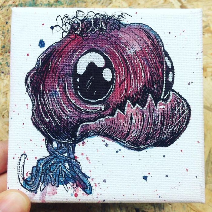 I Create Quirky Monsters From Random Paint Splashes Daily!