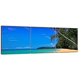 Bilderdepot24 Leinwandbild "Perfect Beach" - 180 x 60 cm 3tlg - fertig gerahmt, direkt vom Hersteller
