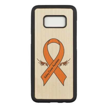 Kidney Cancer Awareness Ribbon with Wings Carved Samsung Galaxy S8 Case
