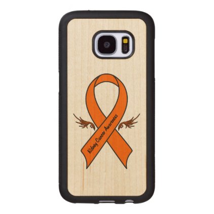 Kidney Cancer Awareness Ribbon with Wings Wood Samsung Galaxy S7 Case