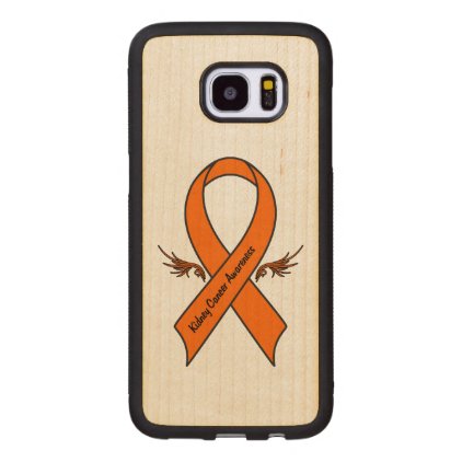 Kidney Cancer Awareness Ribbon with Wings Wood Samsung Galaxy S7 Edge Case