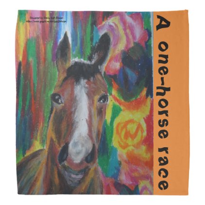 America's wild horse oil pastel bandana
