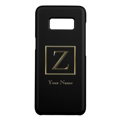 Choose Your Own Shiny Gold Monogram Galaxy 8 Case