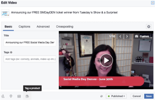 After you complete your live interview, go directly into Facebook to edit your video.