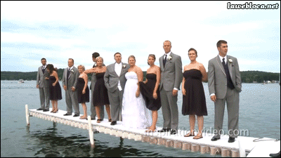 dock collapses with a wedding procession on it and they all fall in