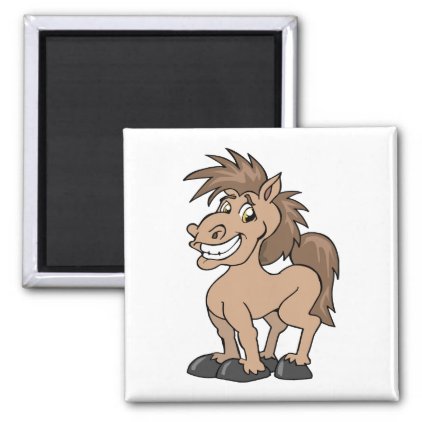 Smiling Cartoon Pony Silly Horse Magnet