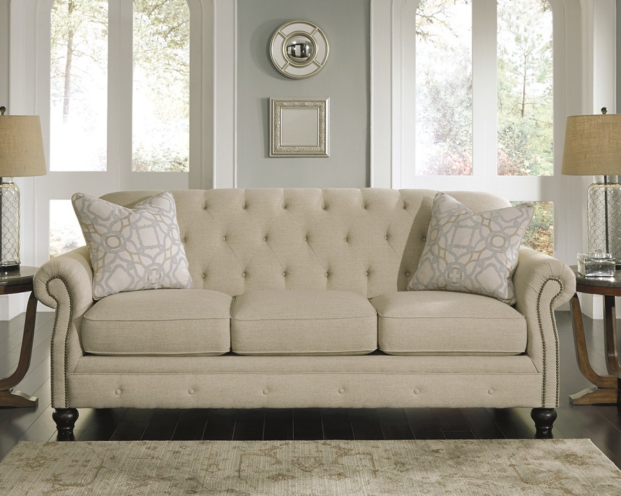 Neutral and elegant french inspired sofa