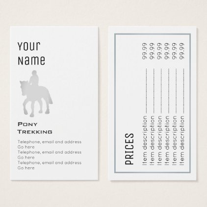 "Essential" Horse Riding Price Cards