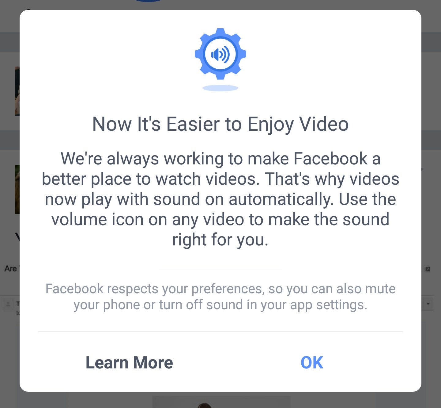 facebook sound on video
