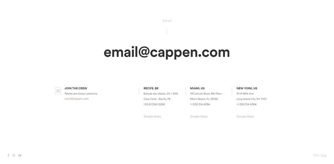 Cappen Digital Agency footer design