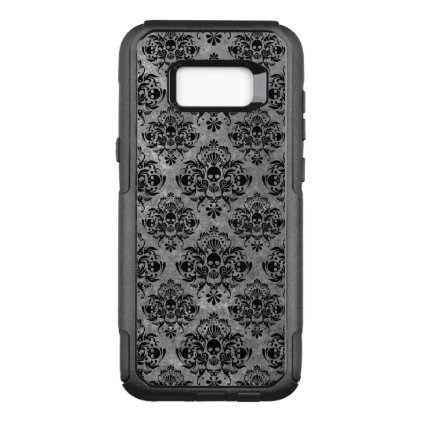 Glam Goth Mini Skull Damask Pattern Black Gray OtterBox Commuter Samsung Galaxy S8+ Case