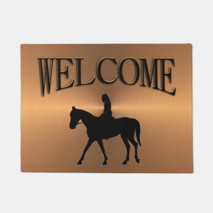 Girl on Horse Welcome Doormat