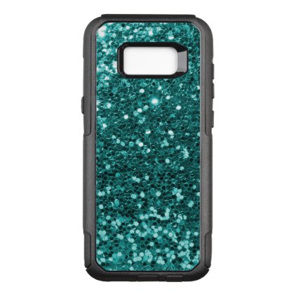 Glam Teal Blue Faux Glitter Print OtterBox Commuter Samsung Galaxy S8+ Case