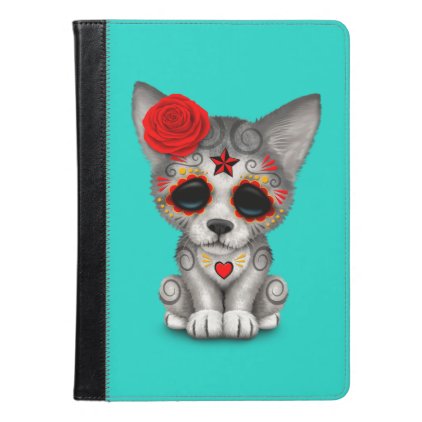 Red Day of the Dead Wolf Cub iPad Air Case