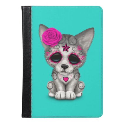 Pink Day of the Dead Wolf Cub iPad Air Case