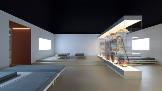 Installation view of Home Economics, the British Pavilion curated by Jack Self with Finn Williams and Shumi Bose at the 2016 Venice Biennale. Each room in the pavilion addressed a different facet of the contemporary crisis of living. Photo by Cristiano Corte. Image Courtesy of Real Foundation