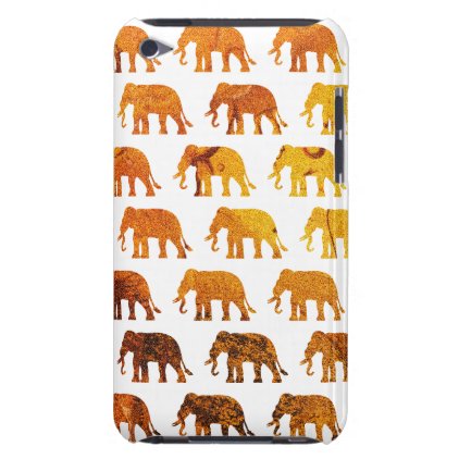Amber elephants pattern custom background color barely there iPod cover