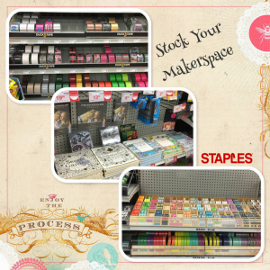 Stock your maker space with a variety of tapes, coloring books, and art supplies.