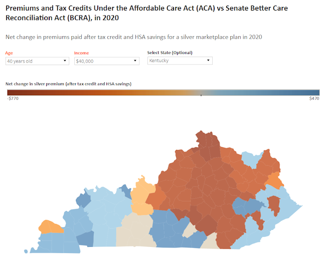 Interactive map gives estimated premiums, by age, income and county, under latest Senate health-insurance billHealthy Care