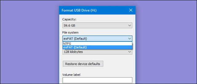 كيف تقوم بعمل فورمات لاي فلاشة USB يتجاوز حجمها اكثر من 32 جيجا بايت مع فورمات FAT32