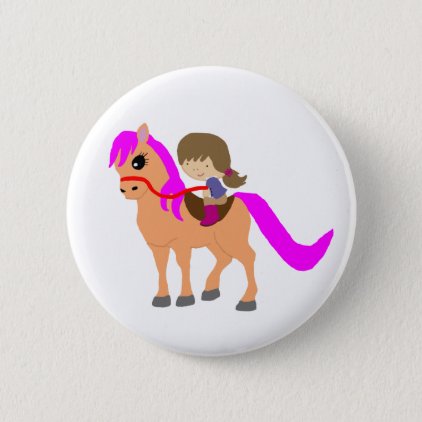 Walking on my pony pinback button