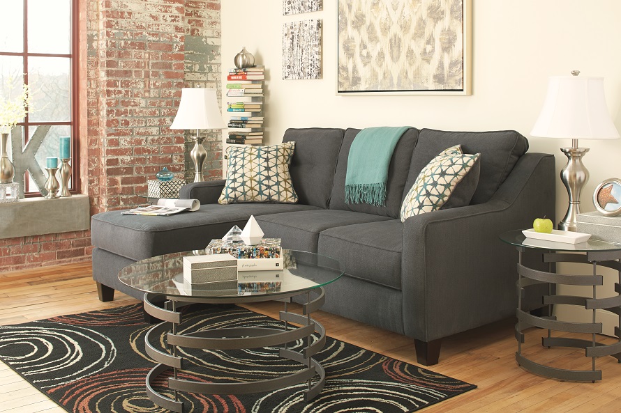 Touch of Retro Flair in the Dark Gray Chaise Sofa