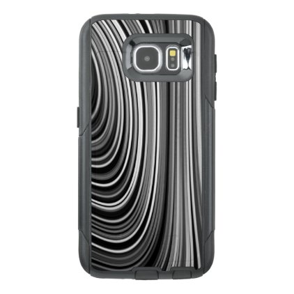 Modern Black White Silver Grey Curvy Lines OtterBox Samsung Galaxy S6 Case