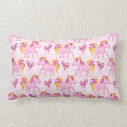 Watercolor Unicorns Lumbar Pillow