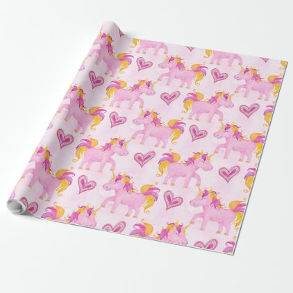 Watercolor Unicorns Wrapping Paper