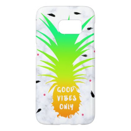 girly summer tropical pineapple white marble samsung galaxy s7 case