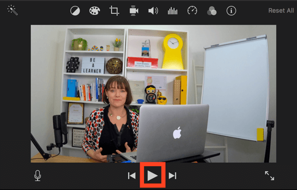 Click Play to preview your video in iMovie.