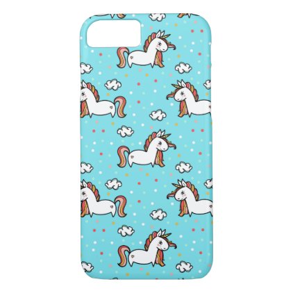 Unicorns & Confetti Pattern iPhone 7 Case