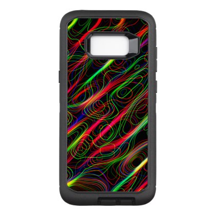 Neon Multicolored Curved Lines OtterBox Defender Samsung Galaxy S8+ Case