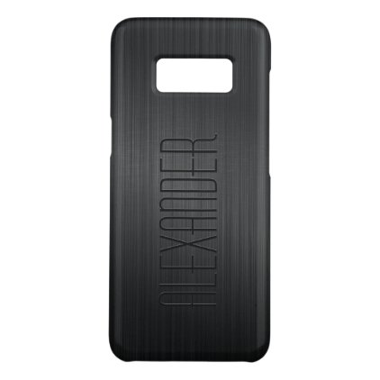 Black Brushed Aluminum Metallic Look Case-Mate Samsung Galaxy S8 Case