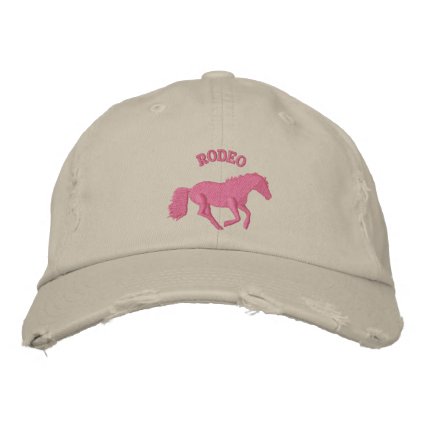 Girls pink rodeo horse riding embroidered baseball hat