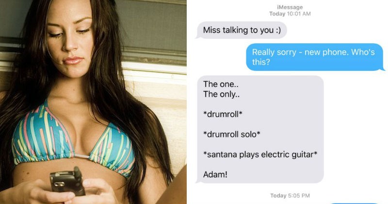hot girl in a bikini texting