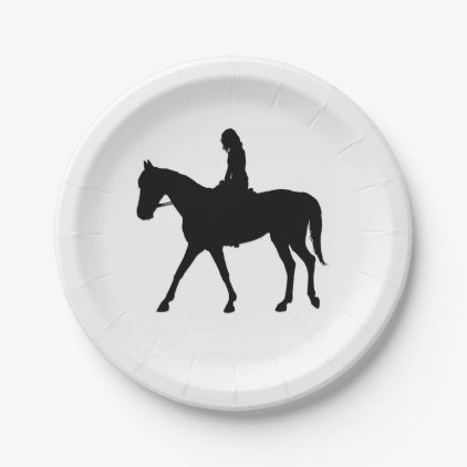 Girl on Horse Paper Plate