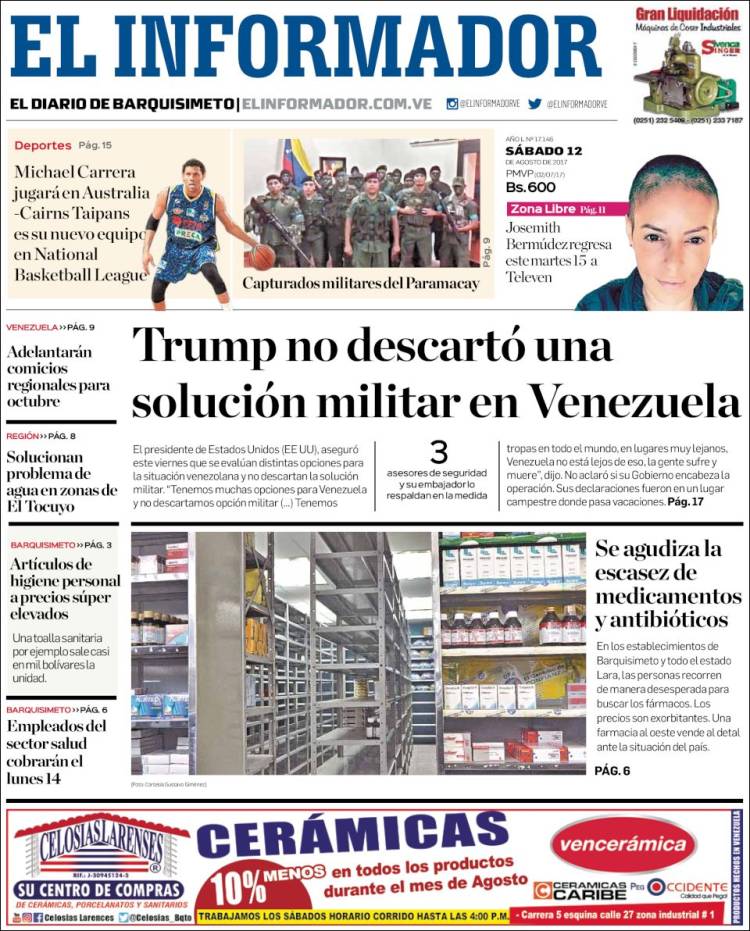 Portada de El Informador (Venezuela)