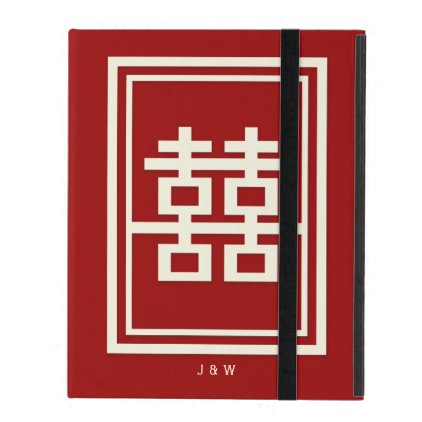 Rectangle Double Happiness Red Chinese Wedding iPad Case