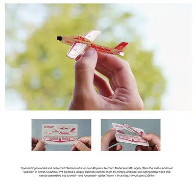 norburn model aircraft supply creative business card design