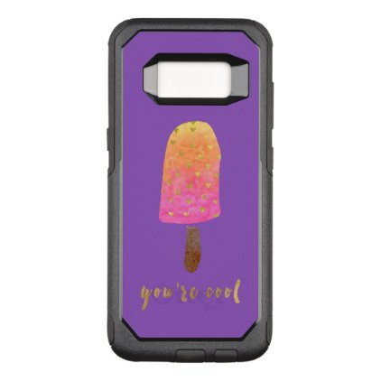 You're Cool Popsicle Purple with Gold Hearts OtterBox Commuter Samsung Galaxy S8 Case