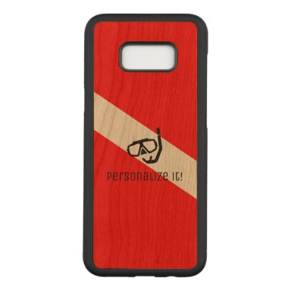 Diving mask with flag carved samsung galaxy s8+ case