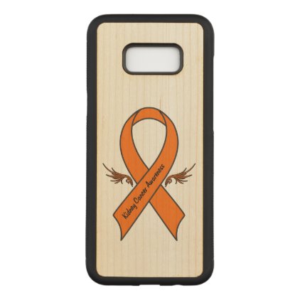 Kidney Cancer Awareness Ribbon with Wings Carved Samsung Galaxy S8+ Case